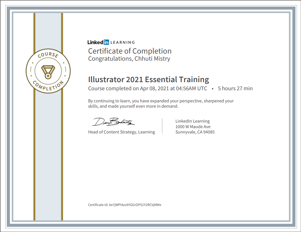 Certificate from LinkedIn
